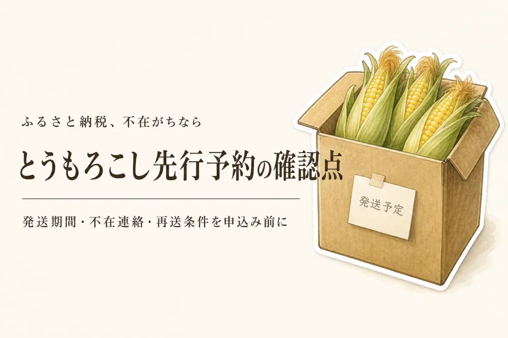 ふるさと納税のとうもろこし先行予約は不在がちでも申し込める？到着日指定できないときの確認点