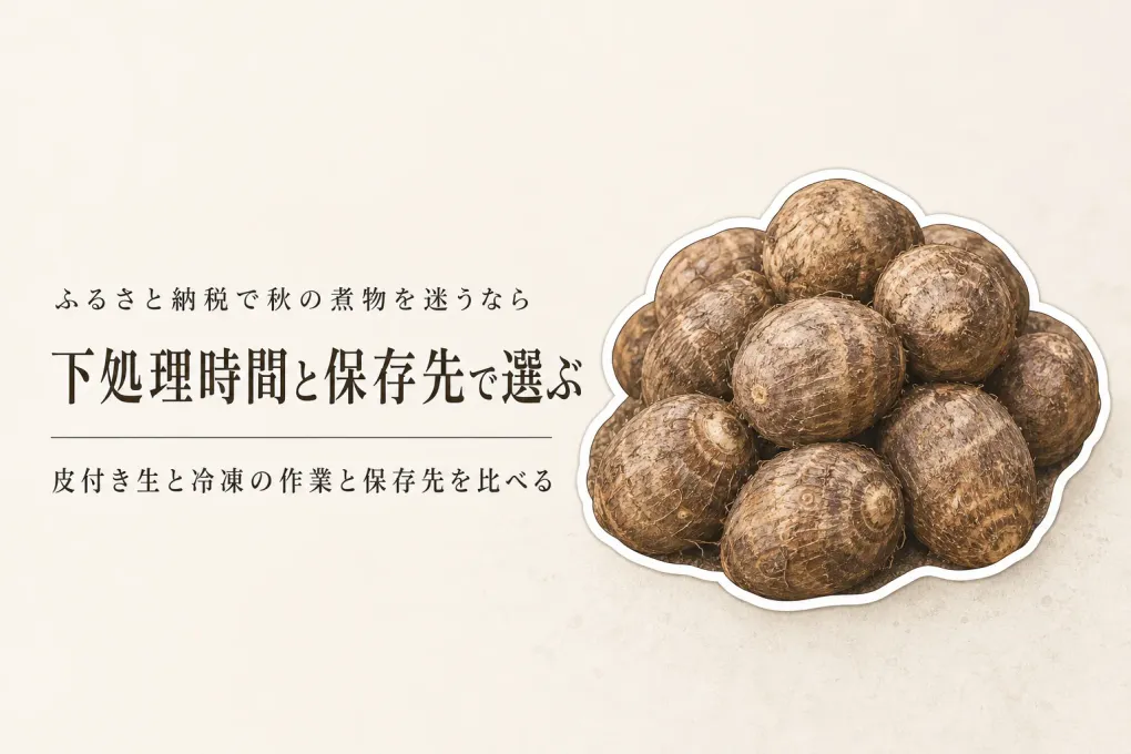 ふるさと納税の里芋は皮付き生と冷凍どっち？秋の煮物前に下処理時間と保存場所で選ぶ