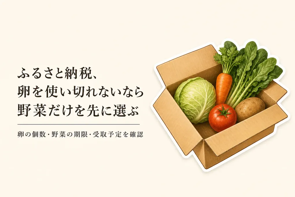 ふるさと納税の野菜と卵セット、卵を使い切れないなら？野菜だけを選ぶ判断基準