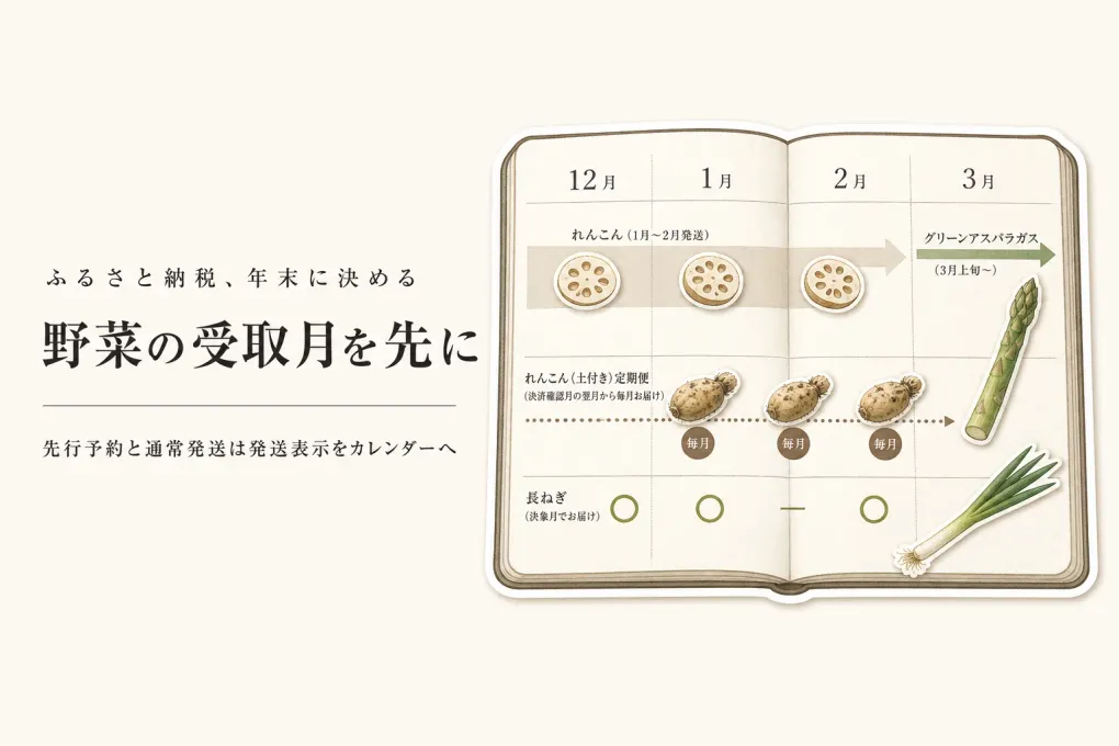 ふるさと納税の野菜先行予約と通常発送を比較｜年末に翌春までの受取時期を計画する方法